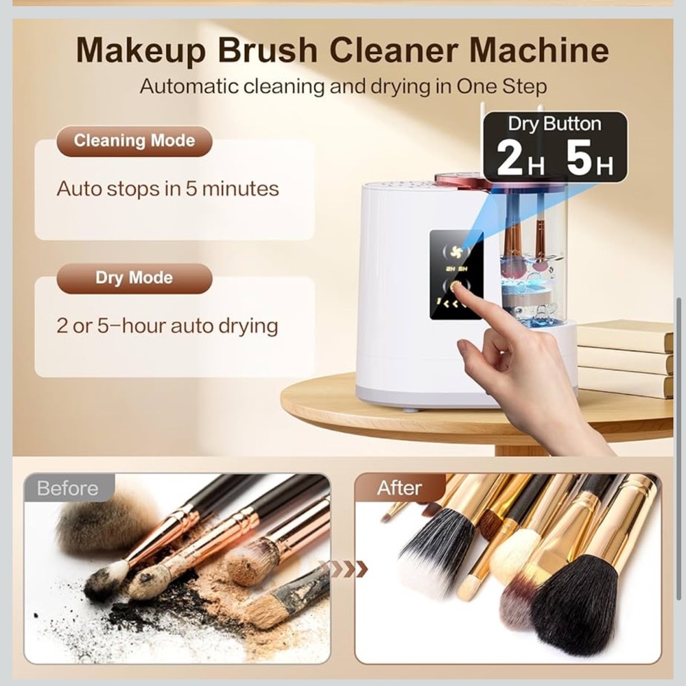Electric Makeup Brush Cleaner 3 in 1 automatic brush cleaning and drying machine - Picture 3 of 9